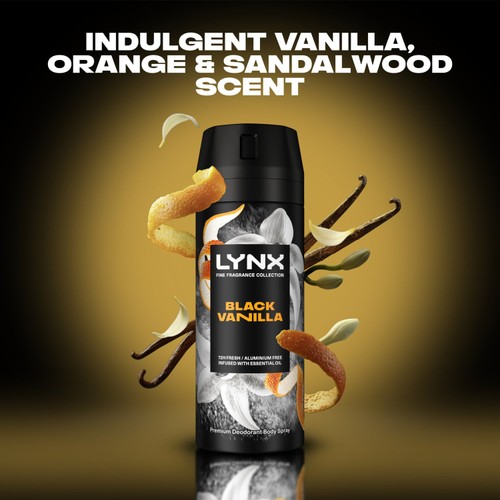 Lynx Fine Fragrance Collection Deodorant Bodyspray Black Vanilla 150ml