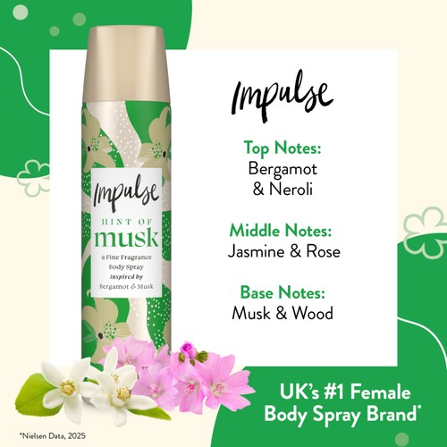 Impulse Hint of Musk Body Spray Deodorant