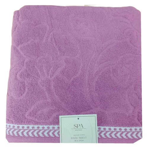 Spa Maison Plum Floral Bath Sheet