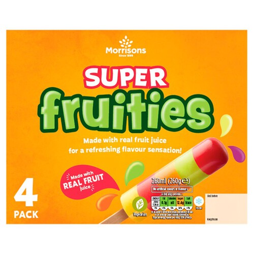 Morrisons Super Fruities Ice Lollies 4 Pack