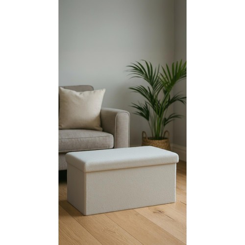 Keplin Folding Rectangular Teddy Storage Cream 76x38x38