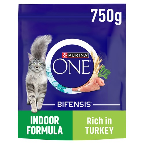 Purina ONE Indoor Cat Adult Dry Cat Food Rich In Turkey 750g