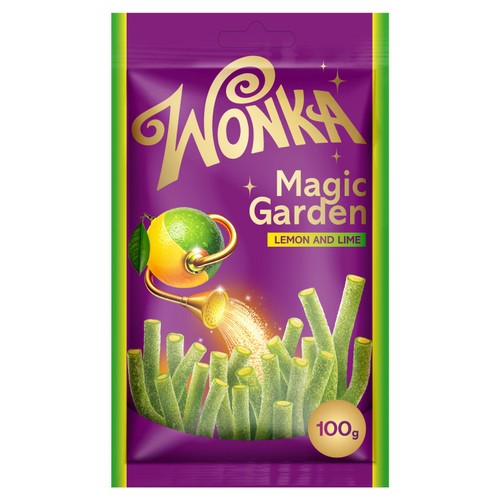 Wonka Magic Garden Lemon & Lime Fizzy Rope Sweets 100g