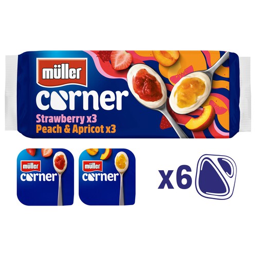 Muller Corner Strawberry and Peach And Apricot Yogurts