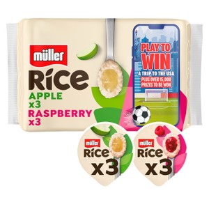 Muller Rice Apple & Raspberry Low Fat Pudding Dessert 6x170g