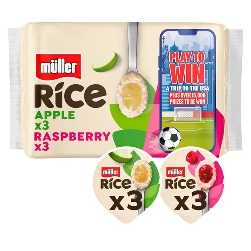 Muller Rice Apple and Raspberry Low Fat Dessert 6x170g