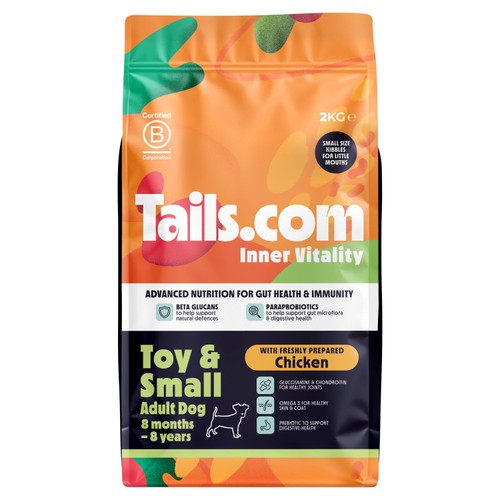 Tails.Com Inner Vitality Toy & Small Adult Chicken Dry Dog Food   2kg