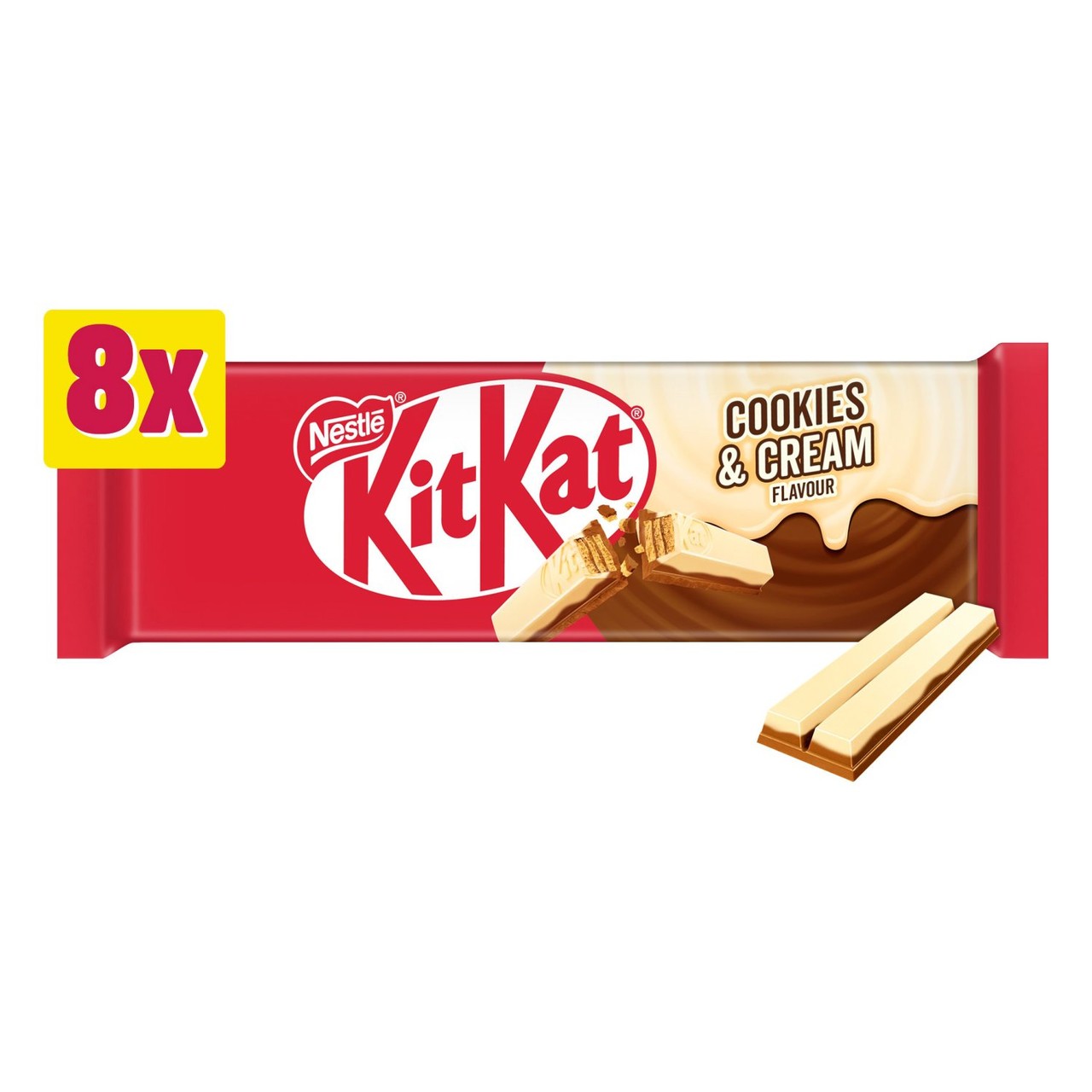 KitKat 2 Finger Cookies & Cream Chocolate Biscuit Bar 8 Pack Multipack