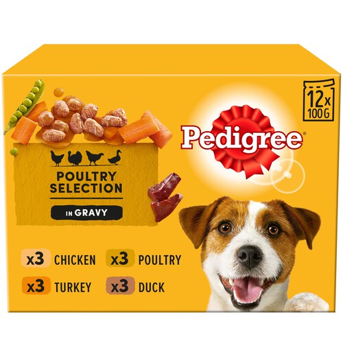 Pedigree Adult Wet Dog Food Pouches Mixed in Gravy