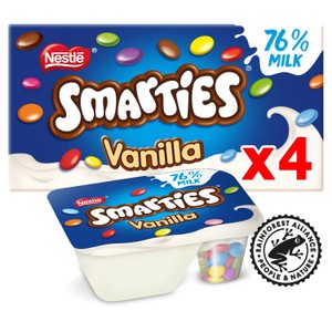 Smarties Vanilla Flavour Yogurt with Mini Smarties 4 x 107g (428g)