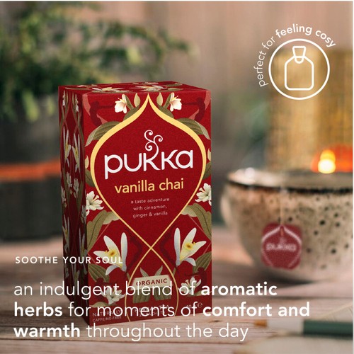 Pukka Vanilla Chai, Organic Herbal Tea with Cinnamon & Cardamom, 20 Sachets