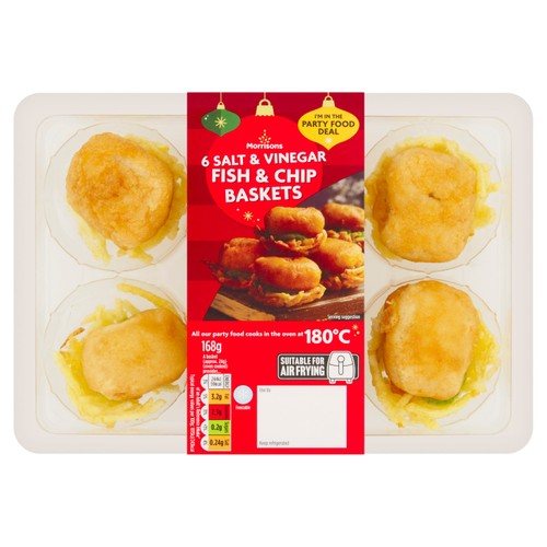 Morrisons 6 Salt & Vinegar Fish & Chip Baskets 168g