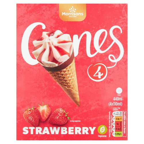 Morrisons Strawberry Ice Cream Cones