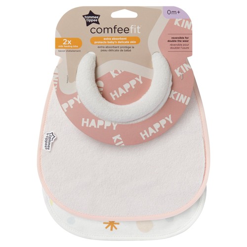  Tommee Tippee 2 Milk Feeding Bibs 0M+