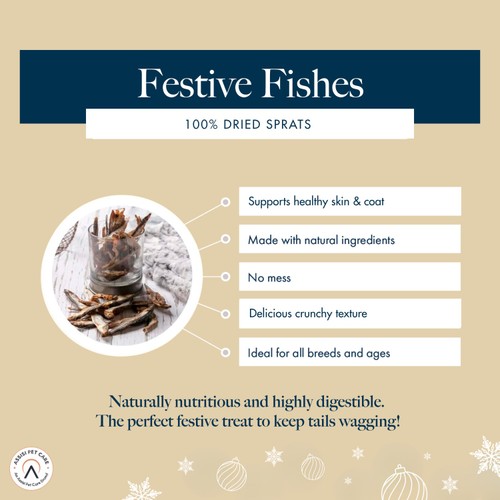Hollings Dog Treats Christmas Cracker Festive Fishes 40g