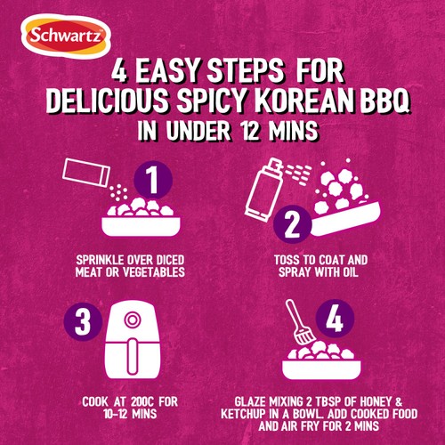 Schwartz Air Fry Spicy Korean Bbq Seasoning 125g