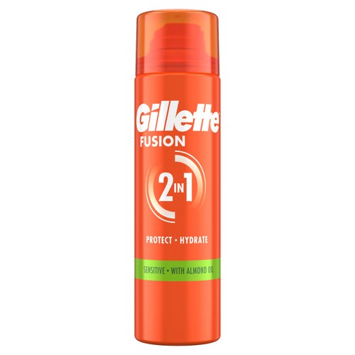 Gillette Fusion Shave Gel for Sensitive Skin with Almond Oil