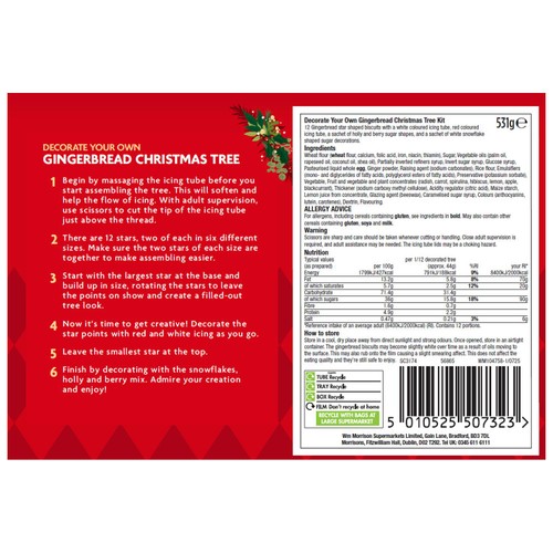 Morrisons Decorate Your Own Gingerbread Christmas Tree Kit 531g