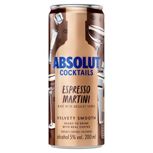 Absolut Cocktails Espresso Martini Pre-Mixed Cocktail Can