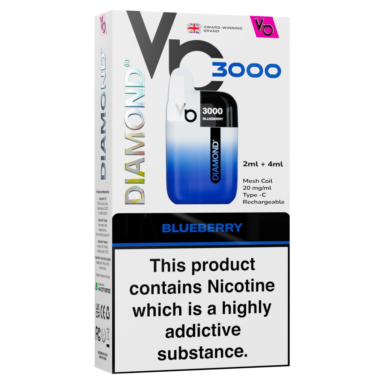 Vapes Bars Diamond 3K Starter Kit Blueberry
