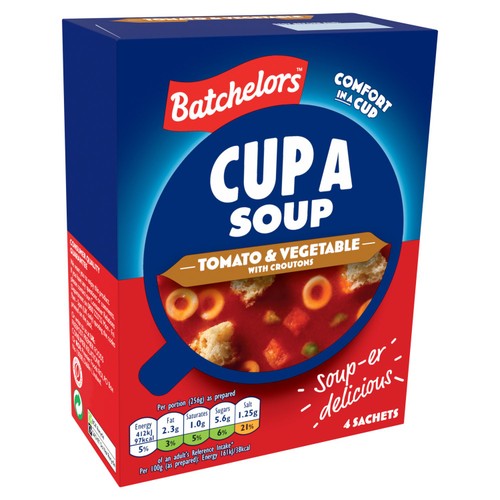 Batchelors Cup a Soup Tomato & Vegetable with Croutons 4 Sachets 104g