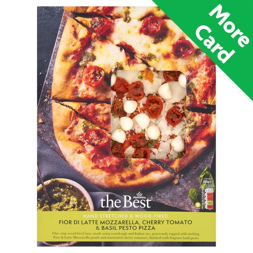 Morrisons The Best Mozzarella, Cherry Tomato & Basil Pesto Pizza 