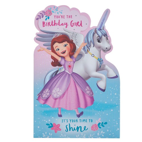 Disney Sofia Juvenile Kids Girl Birthday Card L021