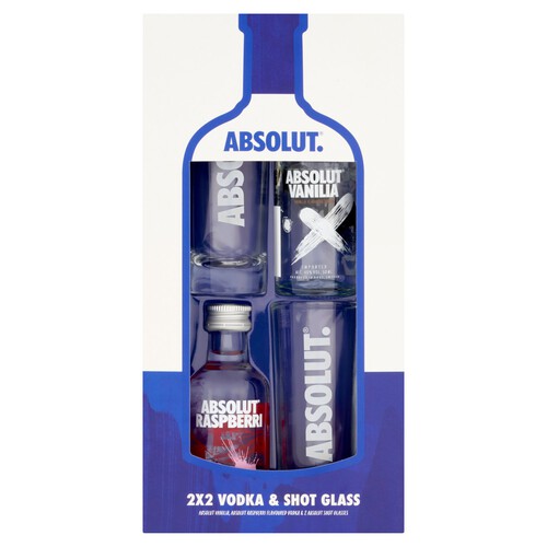 Absolut Vodka And 2 Shot Glasses Gift Set