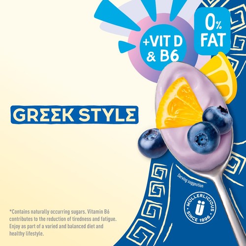 Muller Light Greek Blueberry & Lemon 4x115g