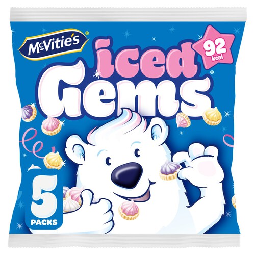 McVitie's Iced Gems Multipack Biscuits 5 Pack 