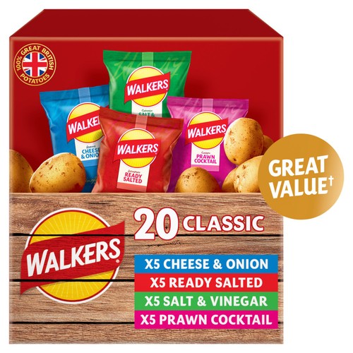 Walkers Classic Variety Multipack Crisps Box  20 x 25g