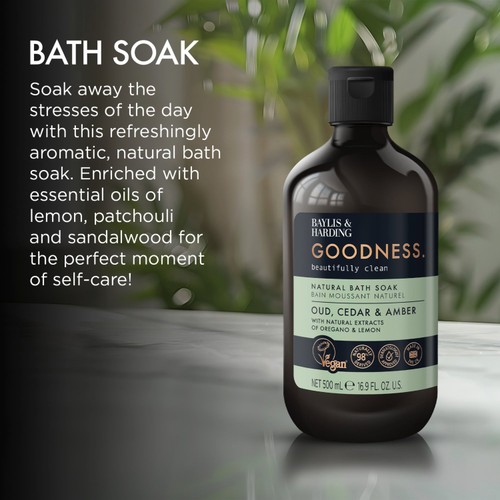 Baylis & Harding Goodness Oud, Cedar & Amber Bath Soak 500ml