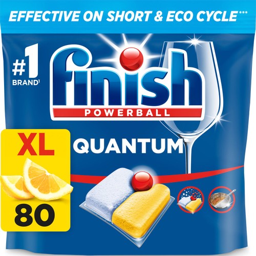 Finish Quantum All In One Dishwasher Tablets Lemon 80 Pack