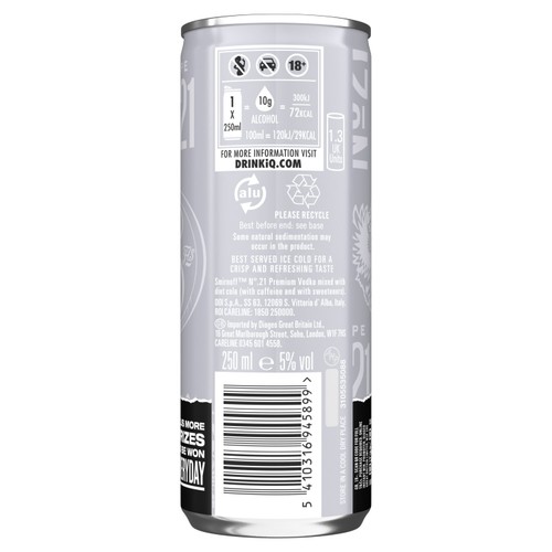  Smirnoff No.21 Vodka and Diet Cola 5% vol Ready to Drink Premix  Can