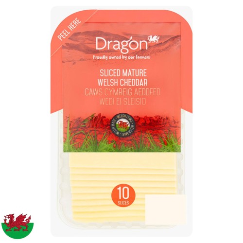 Dragon Sliced Mature Welsh Cheddar   200g