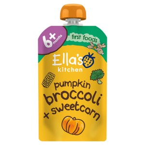 Ellas Kitchen Organic Pumpkin Broccoli And Sweetcorn Pouch 6 Plus Months 120G
