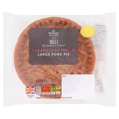 Market Street Deli Large Caramelised Onion Lattice Pork Pie