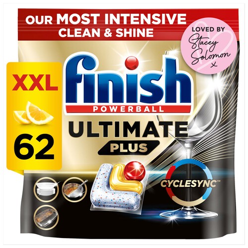 Finish Ultimate Plus Lemon Dishwasher Tablets 