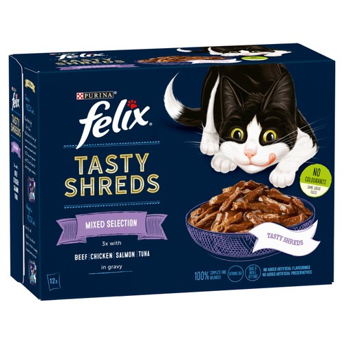 Felix Tasty Shreds Mixed Selection in Gravy Wet Cat Food