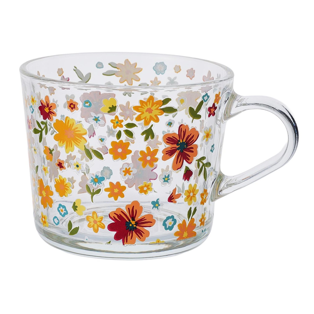 Nutmeg Home Floral Glass Mug