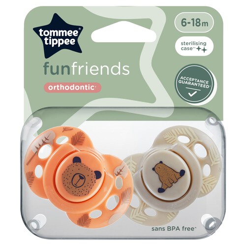  Tommee Tippee Fun Style Orthodontic Soothers 6-18M