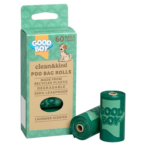 Good Boy Clean & Kind Recycled & Degradable Poo Bags 60Pk