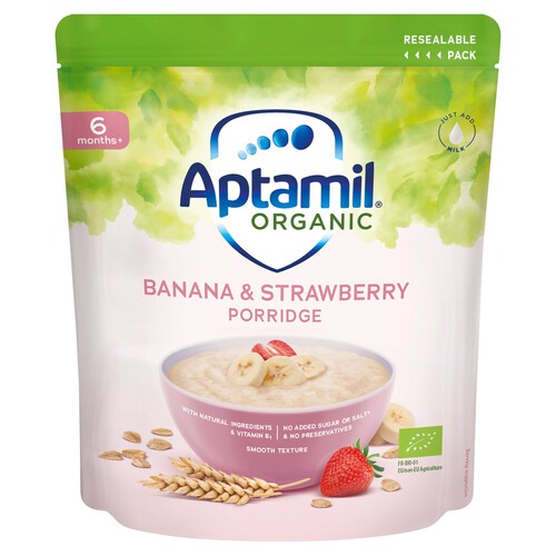 Aptamil Organic Banana & Strawberry Porridge 6 Months+ 