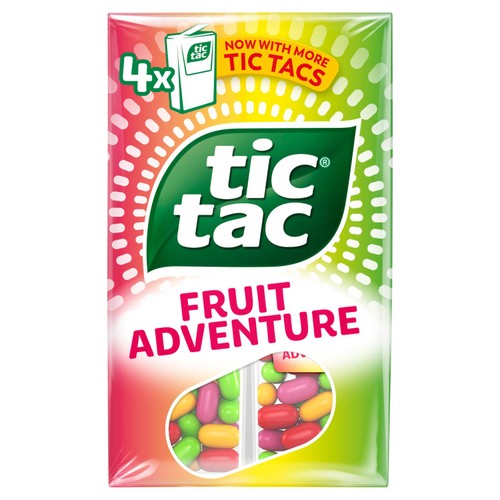 Tic Tac Fruit Adventure Mint Sweets   4 x 18g
