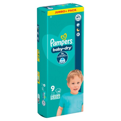 Pampers Baby-Dry Size 9 48 Nappies 19kg+ Jumbo Pack