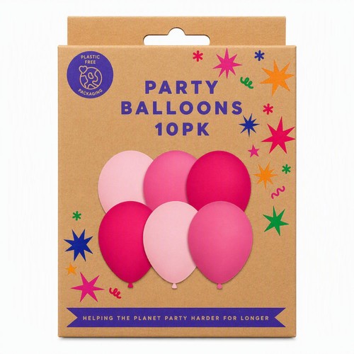 Mad Party Pink Latex Balloons 10Pk