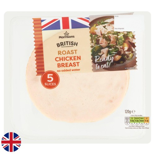 Morrisons 5 British Roast Chicken Breast Slices   120g