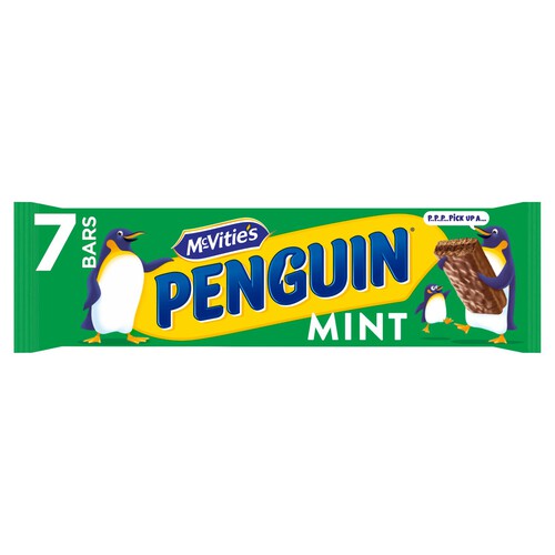 McVitie's Penguin Mint Chocolate Biscuit Bar 7 Pack Multipack