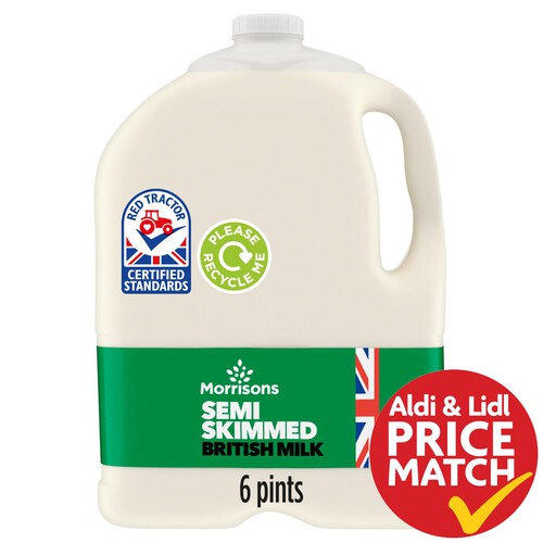 Morrisons British Semi Skimmed Milk 6 Pint