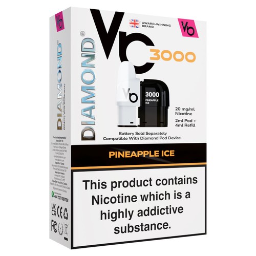 Vapes Bars Diamond 3k Pod Pack Pineapple Ice